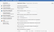 The Application Setup workspace.